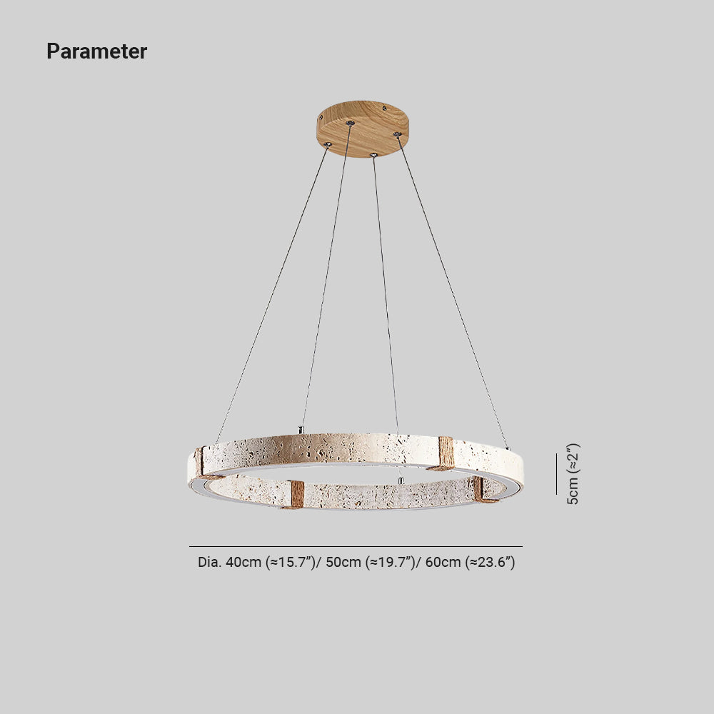 Lumae Ring Travertine Pendant Light
