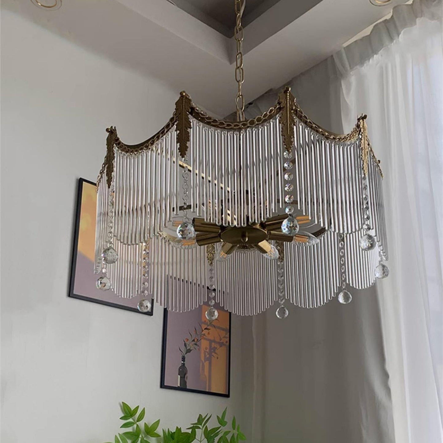 Elias Chandeliers Luxurious Glass Farmhouse