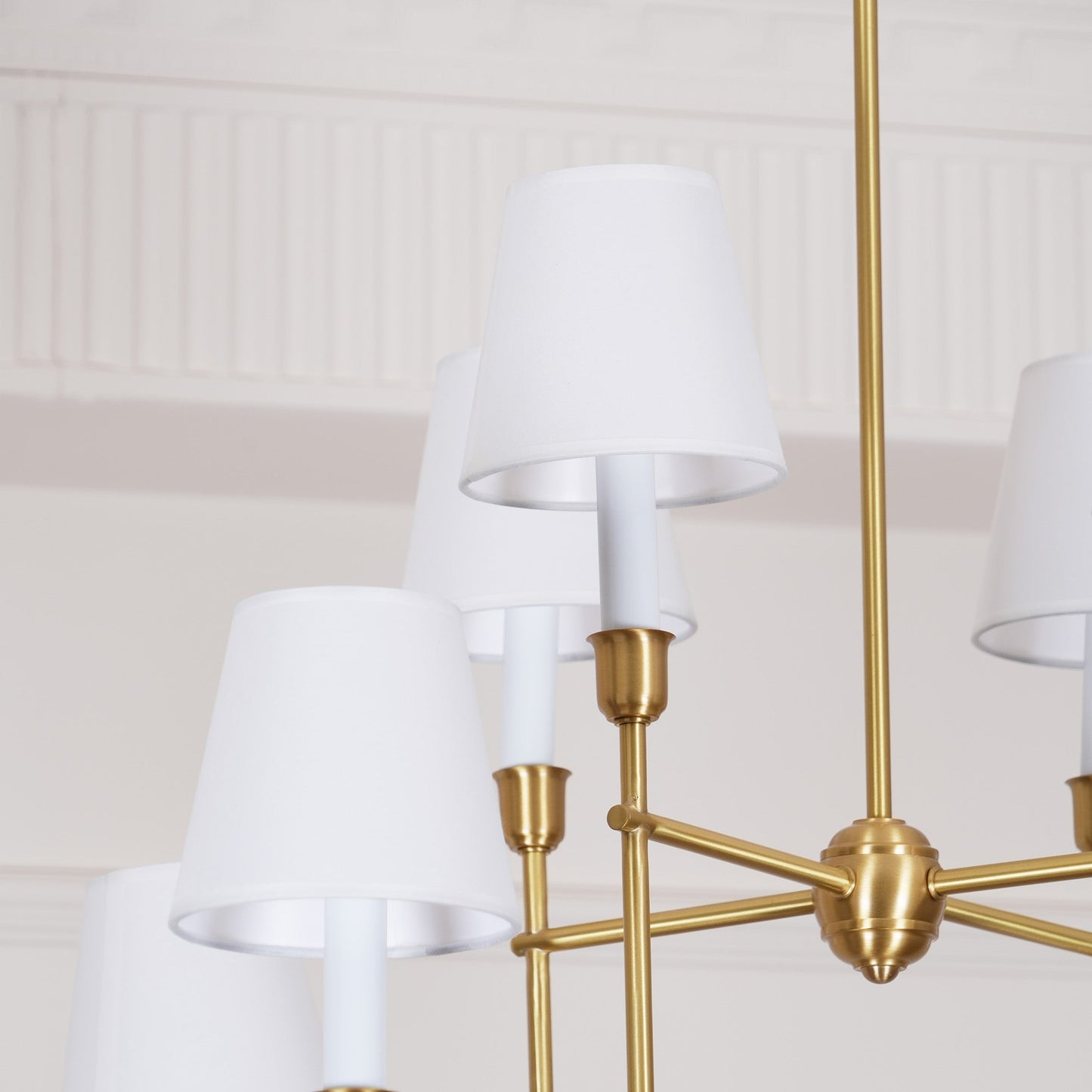 Talia Chandelier Luxury Brass Fabric