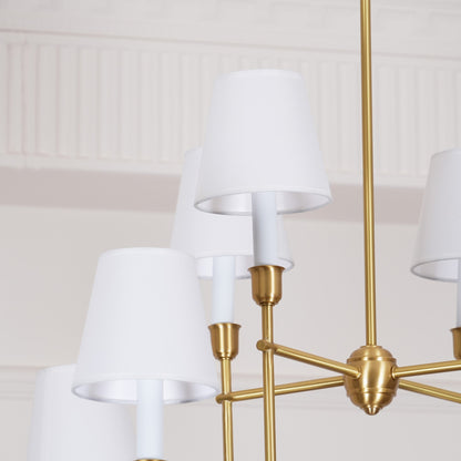 Talia Chandelier Luxury Brass Fabric