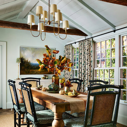 Talia Chandelier Luxury Brass Fabric