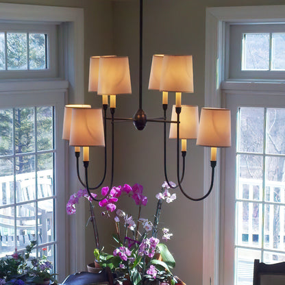 Talia Chandelier Luxury Brass Fabric