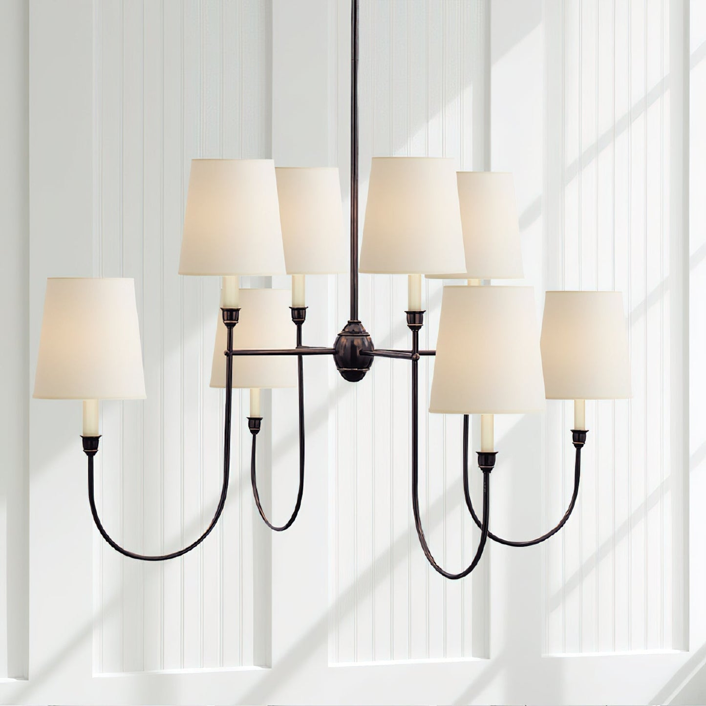 Talia Chandelier Luxury Brass Fabric