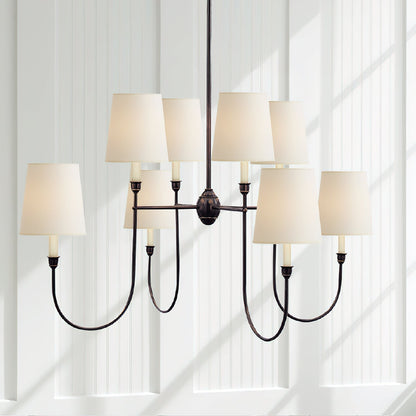Talia Chandelier Luxury Brass Fabric