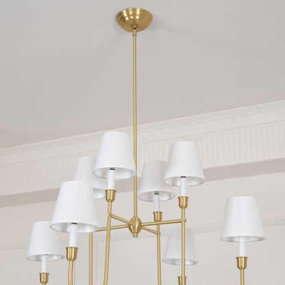 Talia Chandelier Luxury Brass Fabric