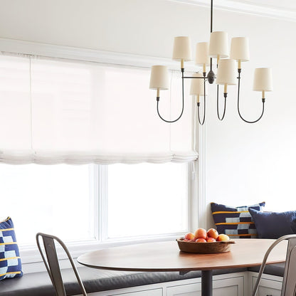 Talia Chandelier Luxury Brass Fabric