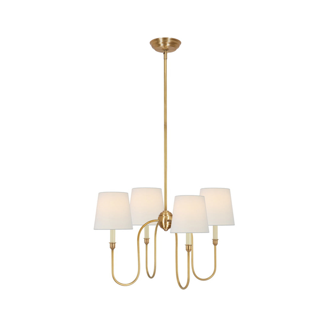 Talia Chandelier Luxury Brass Fabric