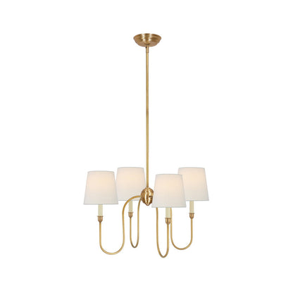 Talia Chandelier Luxury Brass Fabric