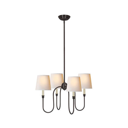 Talia Chandelier Luxury Brass Fabric