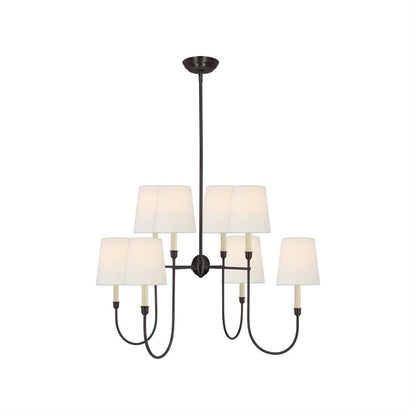 Talia Chandelier Luxury Brass Fabric