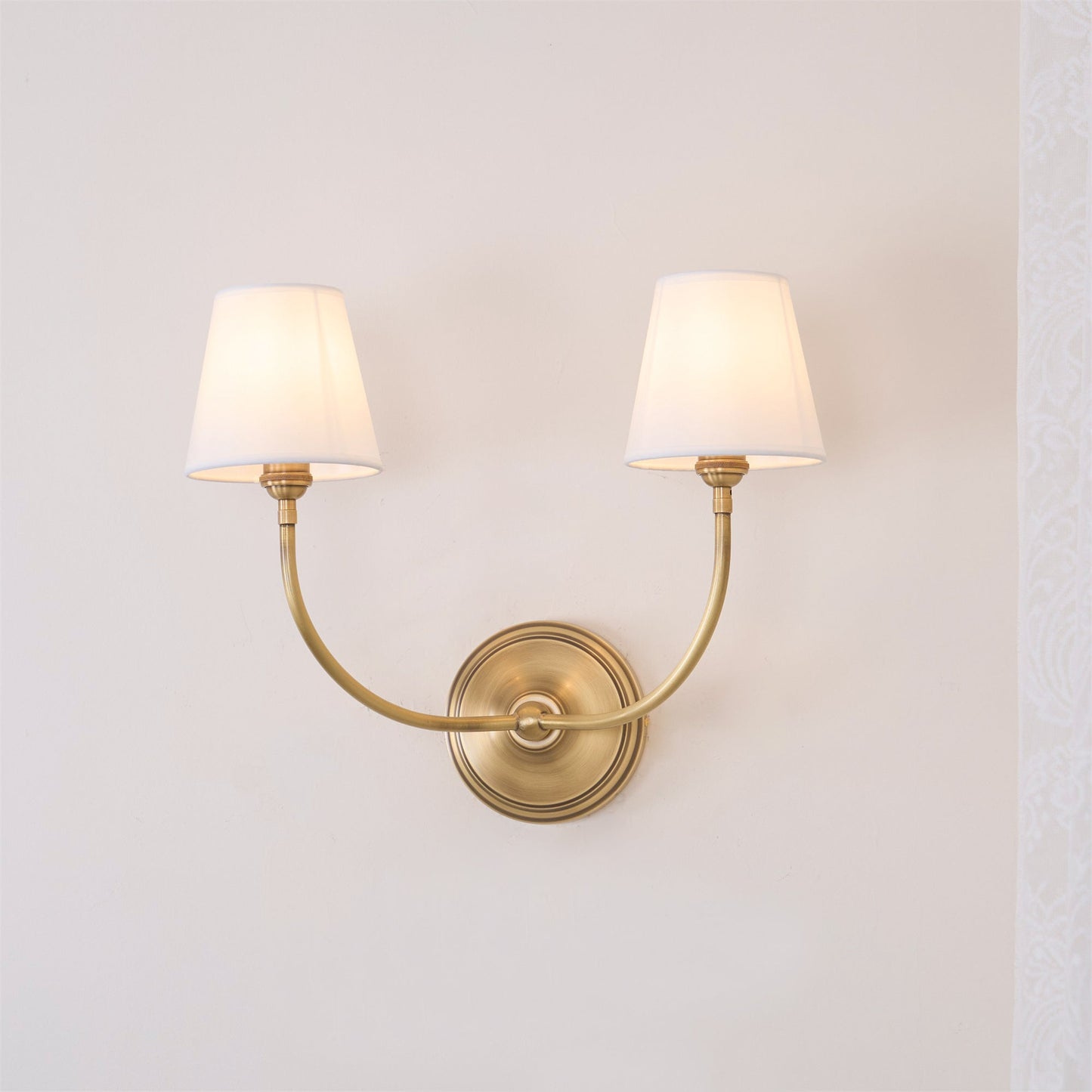 Victor Wall Lamp Black Bronze Fabric