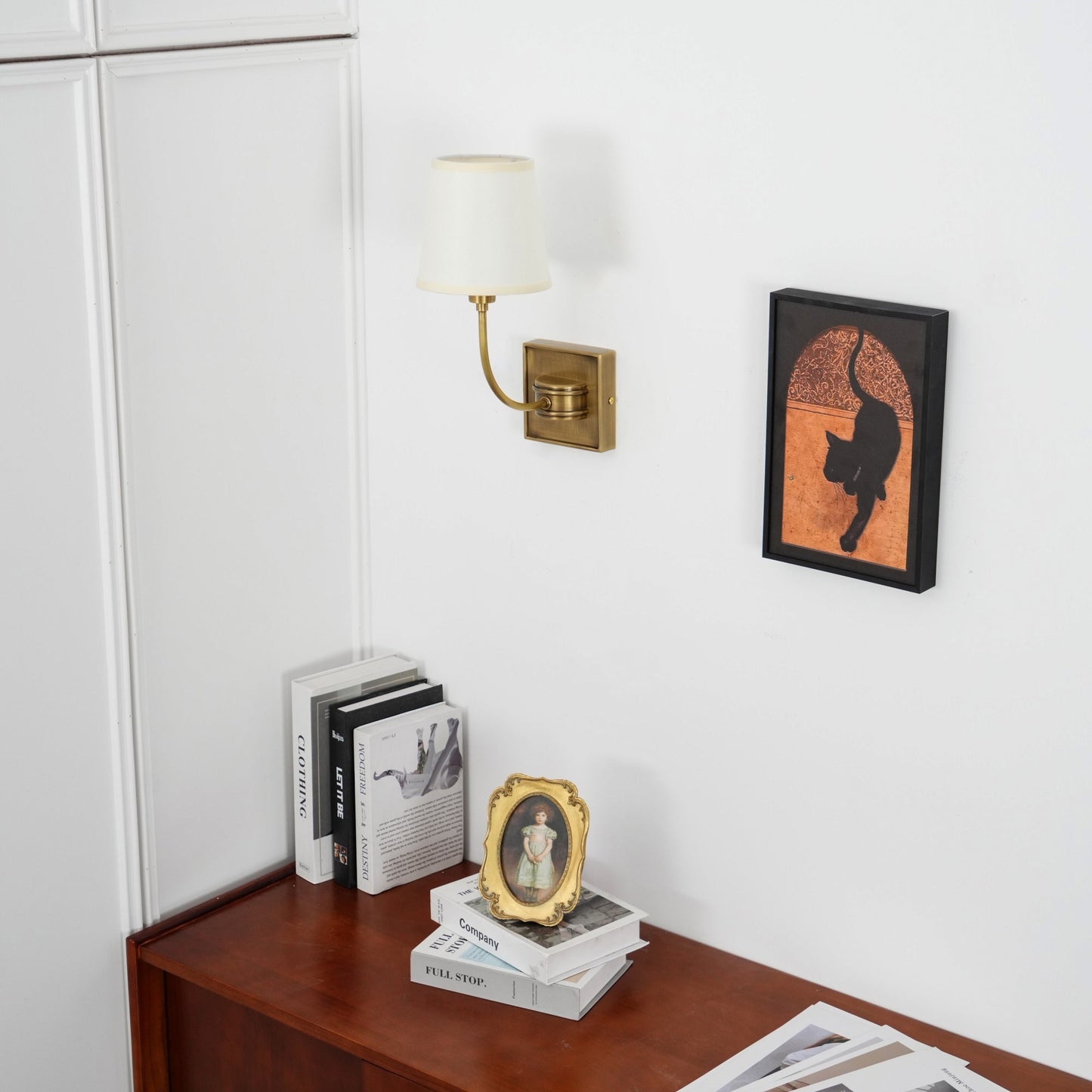 Victor Wall Lamp Black Bronze Fabric