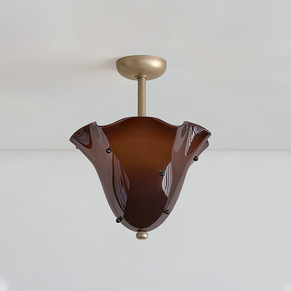 Plafonnier semi-encastré en verre de Murano Eldis