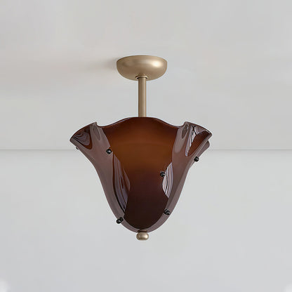 Plafonnier semi-encastré en verre de Murano Eldis
