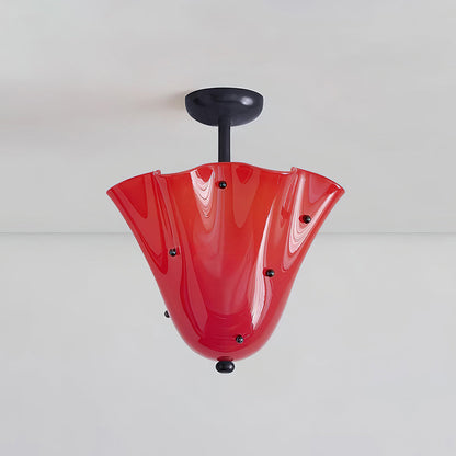 Plafonnier semi-encastré en verre de Murano Eldis