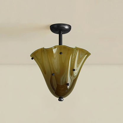 Plafonnier semi-encastré en verre de Murano Eldis