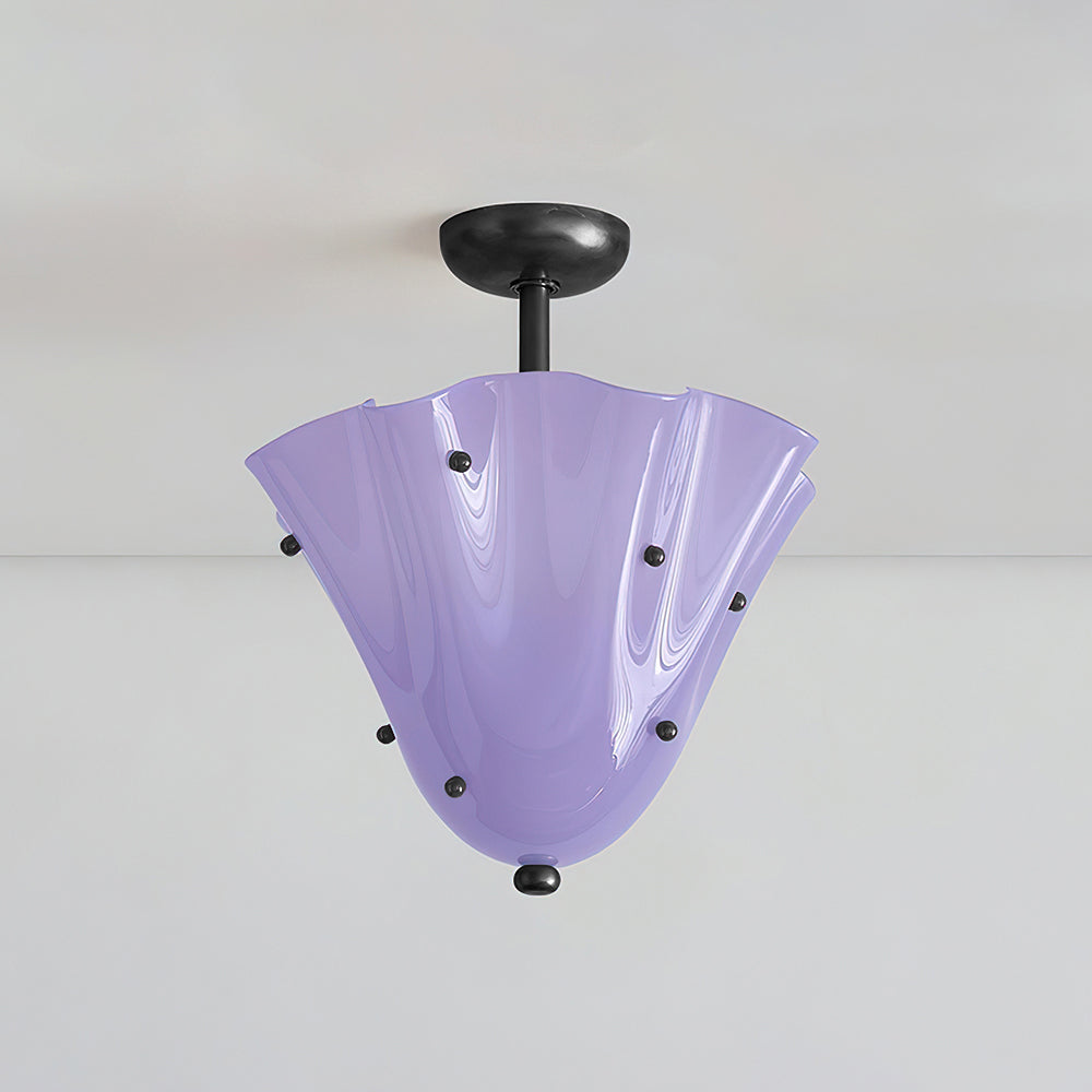 Plafonnier semi-encastré en verre de Murano Eldis