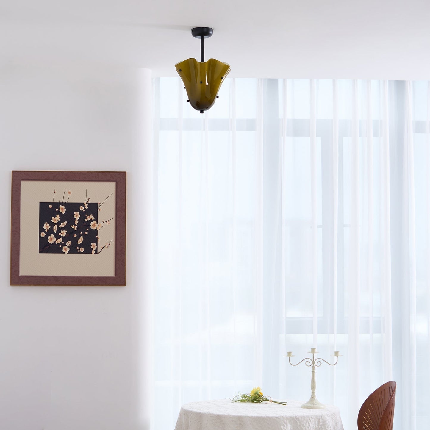 Plafonnier semi-encastré en verre de Murano Eldis
