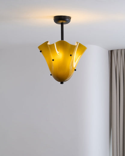 Plafonnier semi-encastré en verre de Murano Eldis