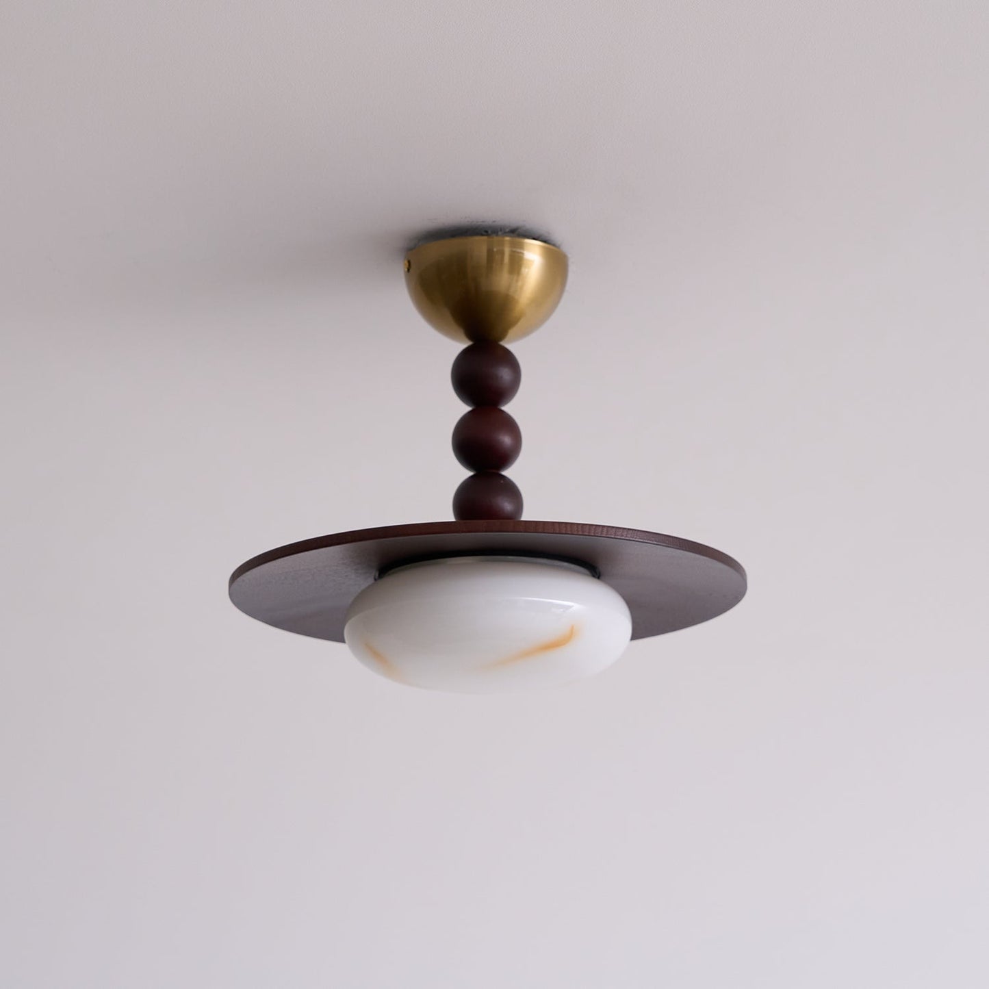 Yeste Ceiling Light Walnut Color & White Imitation Alabaster
