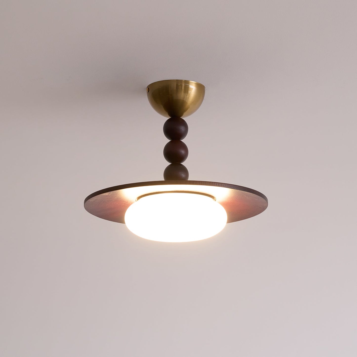 Yeste Ceiling Light Walnut Color & White Imitation Alabaster