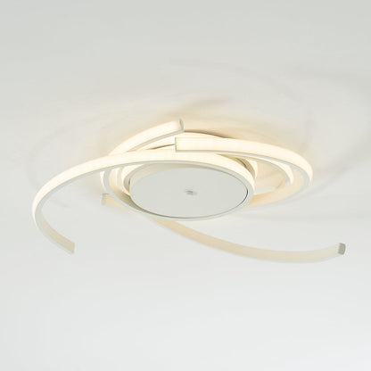 Arisha Modern Multi Arc Linetype Ceiling Light,Black/White