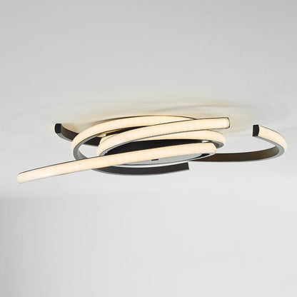 Arisha Modern Multi Arc Linetype Ceiling Light,Black/White