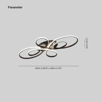 Plafonnier Brisa Moderne Multi-Anneaux LED Encastré, Marron/Blanc