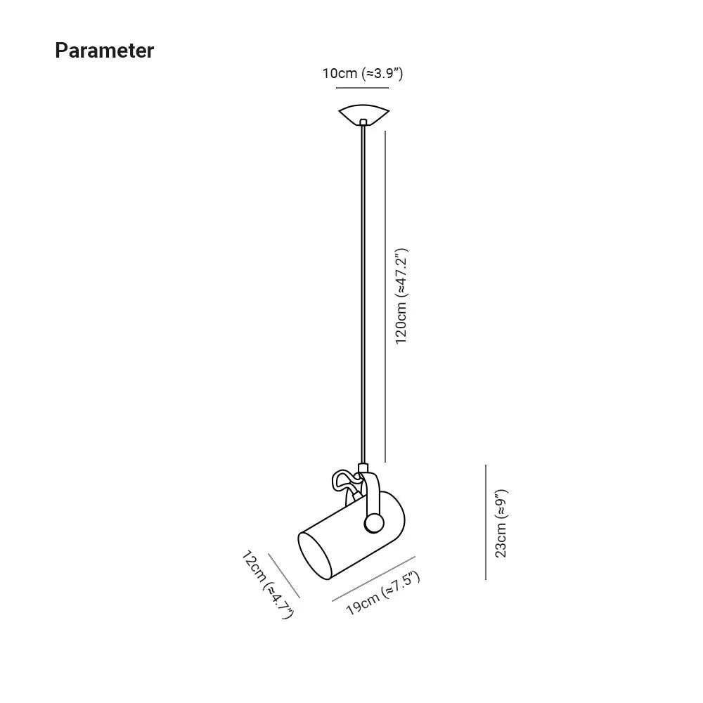Lampe suspendue moderne Aira, angle réglable