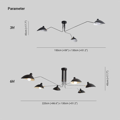 Jaler Industry Three Arm Ceiling Light