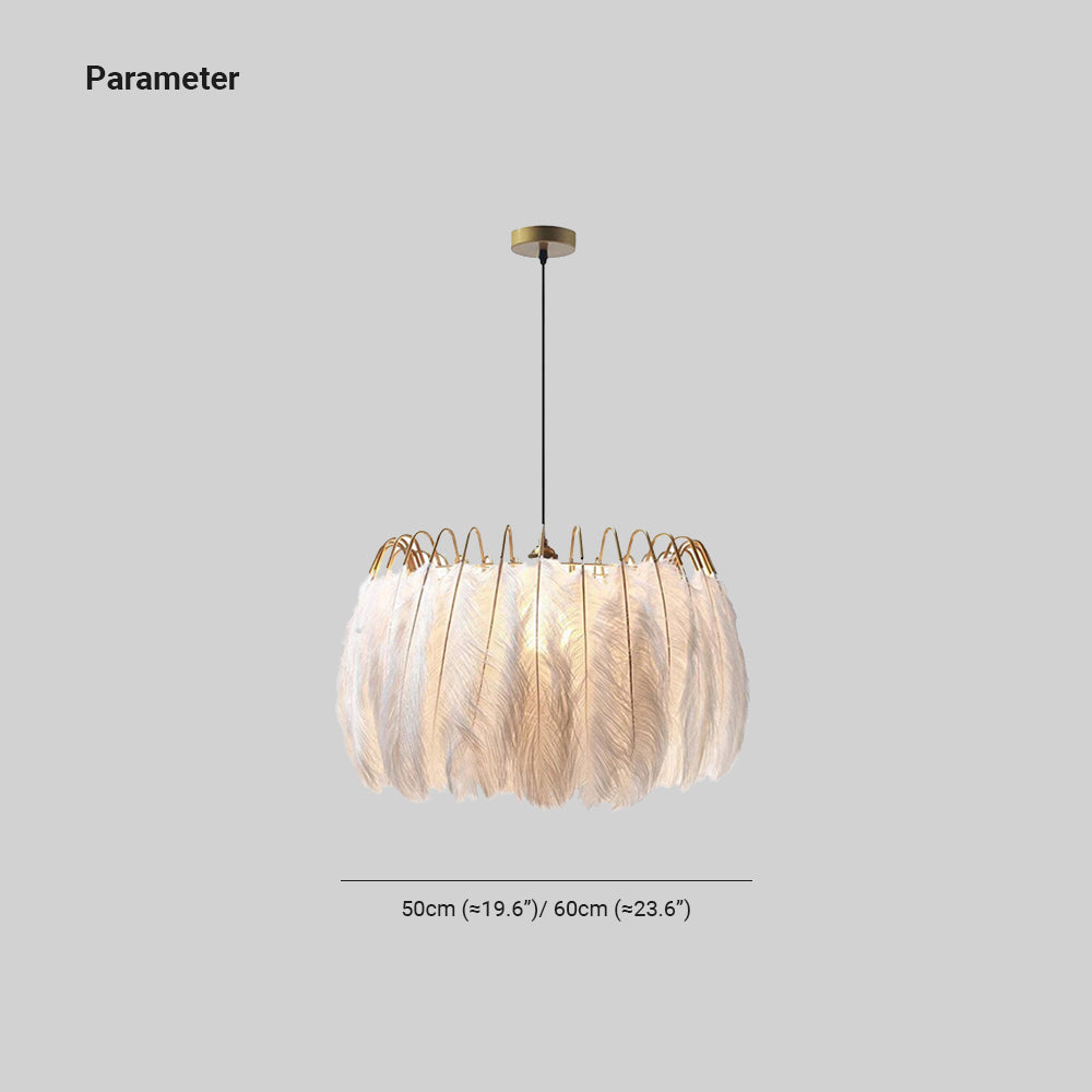 O'Moore Lampe à suspension élégante en forme de plume, noir/blanc, chambre/salon