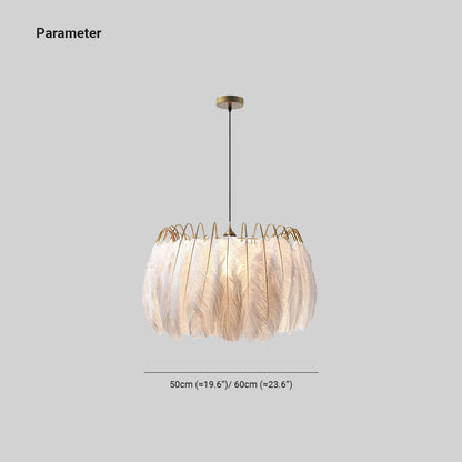 O'Moore Lampe à suspension élégante en forme de plume, noir/blanc, chambre/salon