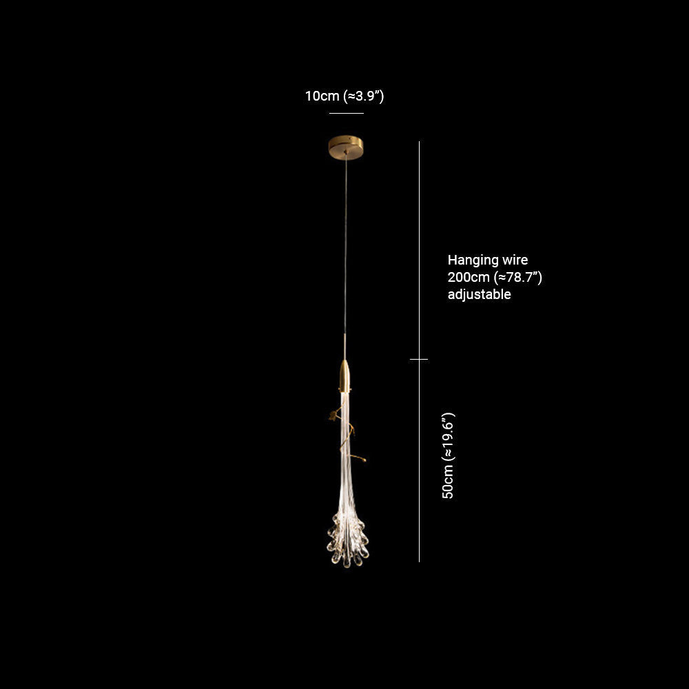 Arisha Lampe à suspension élégante en métal et verre en forme de fleur pour chambre à coucher