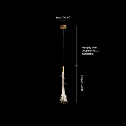 Arisha Lampe à suspension élégante en métal et verre en forme de fleur pour chambre à coucher