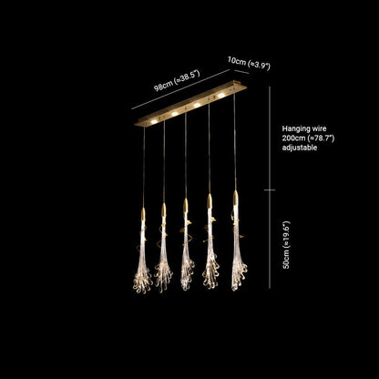 Arisha Lampe à suspension élégante en métal et verre en forme de fleur pour chambre à coucher