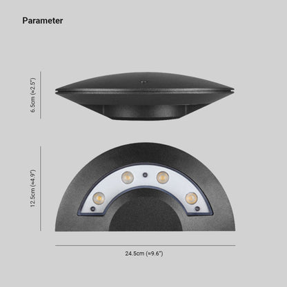 Ray Wall Lamp Flying Saucer, Metal LED, Black, Outdoor