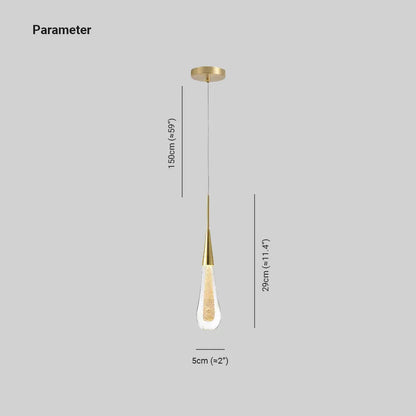 Kristy Pendant Light Crystal & Glass Droplet, Gold
