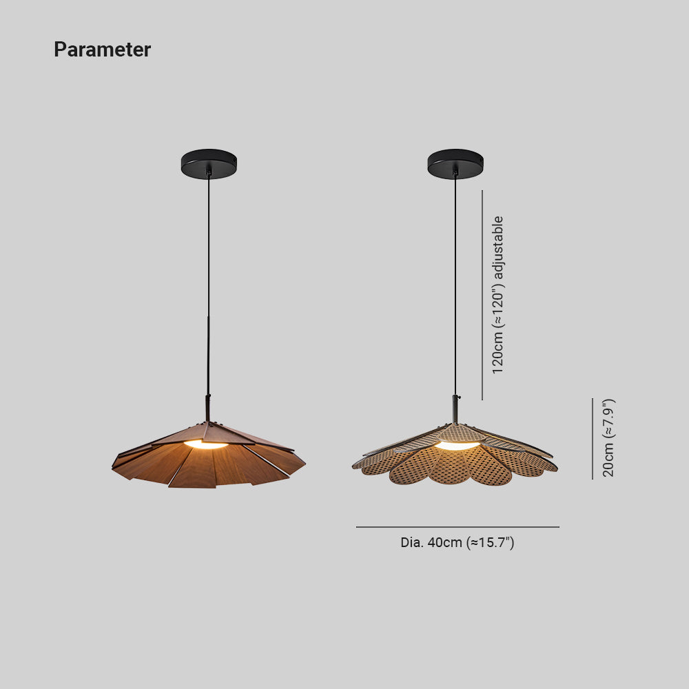 Ritta Vintage LED-Pendelleuchte aus Walnussholz für Schlafzimmer/Bar/Teestube