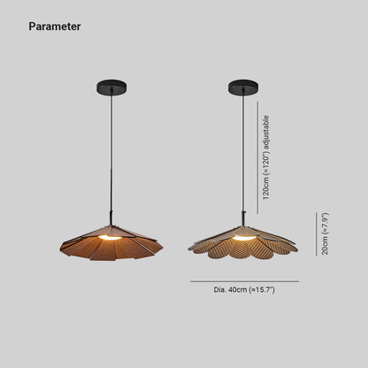 Ritta Vintage LED-Pendelleuchte aus Walnussholz für Schlafzimmer/Bar/Teestube