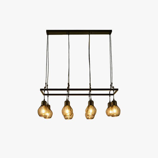 Lampadario multitesta vintage Silva lungo per sala da pranzo/bar/soggiorno