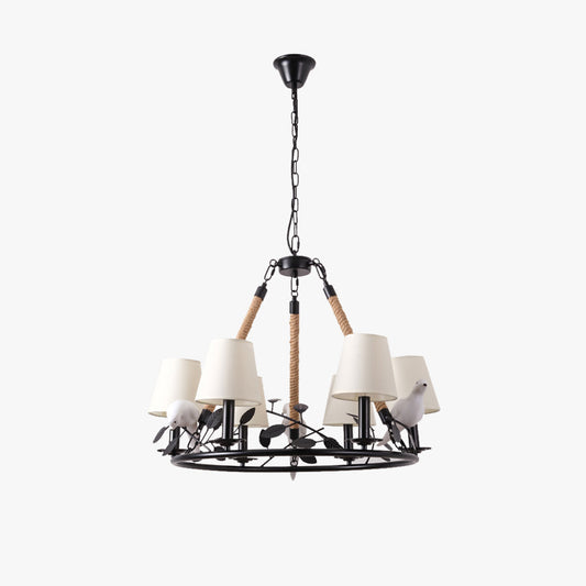 Lampadario LED vintage in metallo nero per soggiorno/camera da letto