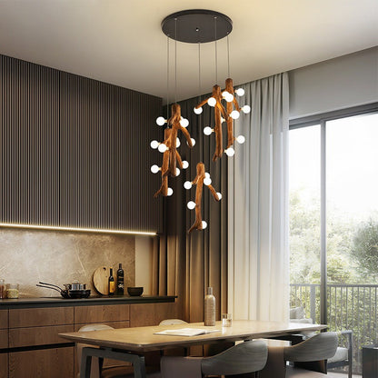 Epoch Scandinavische LED-kroonluchter Houten woonkamer Eetkamer Slaapkamer