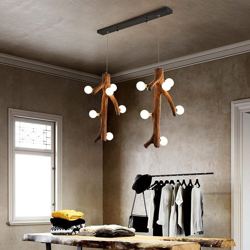Epoch Scandinavische LED-kroonluchter Houten woonkamer Eetkamer Slaapkamer