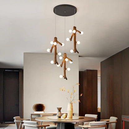 Epoch Scandinavische LED-kroonluchter Houten woonkamer Eetkamer Slaapkamer