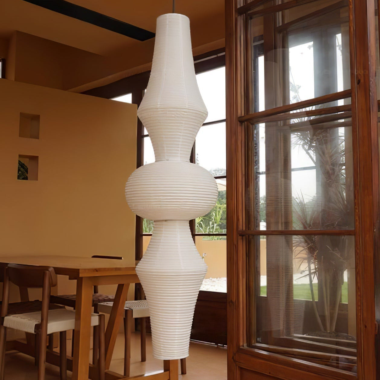 Faye Sculptural Paper Vertical Pendant Light