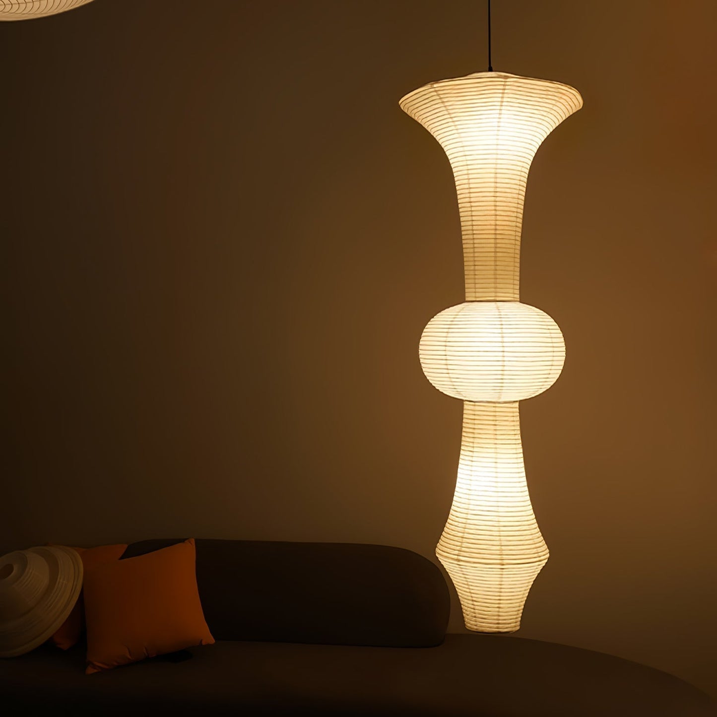 Faye Sculptural Paper Vertical Pendant Light