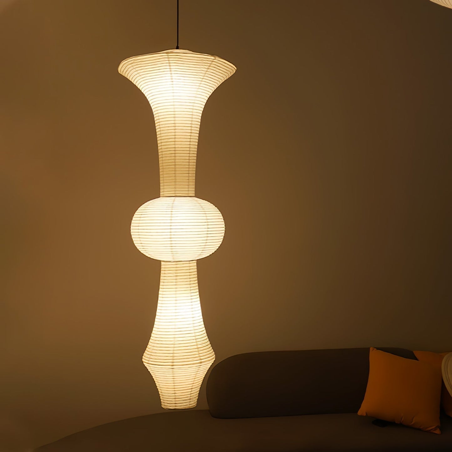 Faye Sculptural Paper Vertical Pendant Light