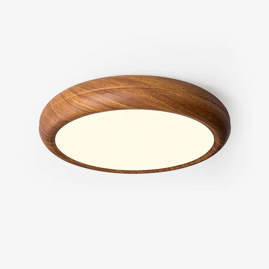Plafonnier rond Grena effet bois
