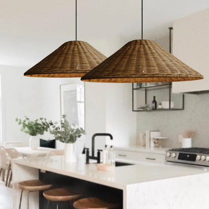 Muto Vintage Handmade LED Rattan Pendant Light Living Room