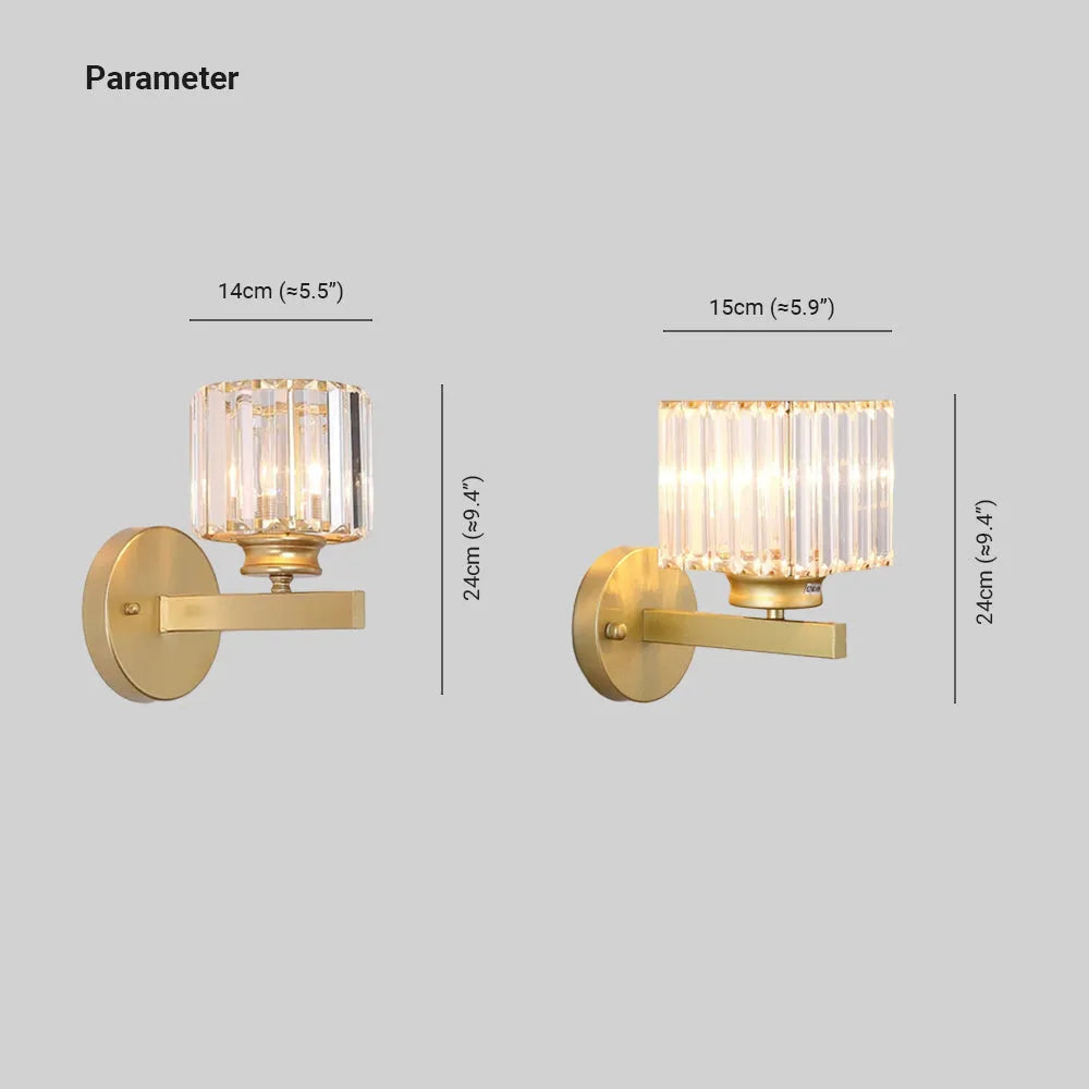 Arisha Modern LED Crystal Wall Lamp Square, Round